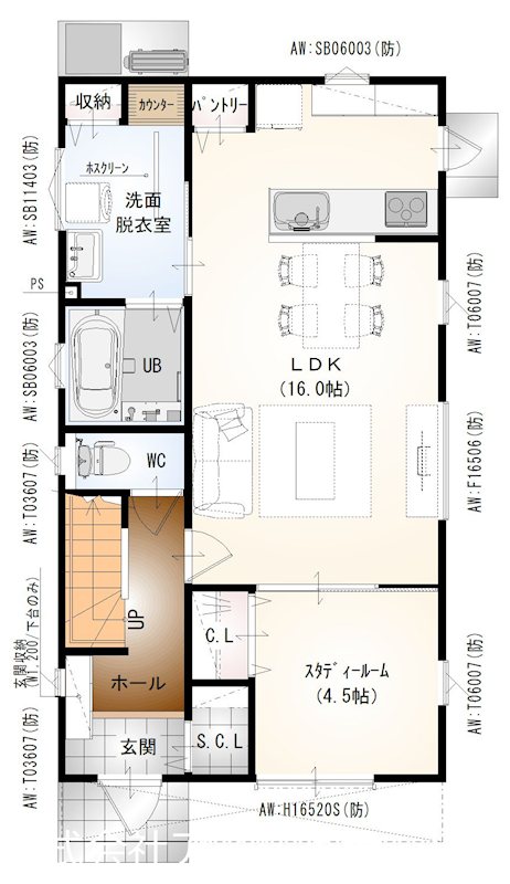 若松区老松新築　A 間取図・土地図