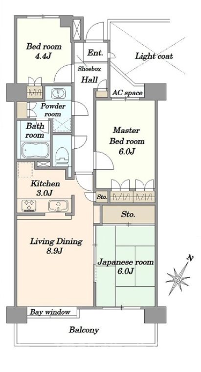 川口中青木パークホームズ 7F号室 間取り図