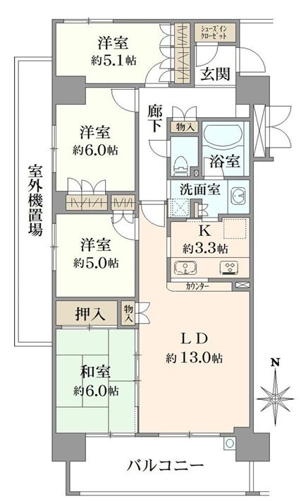 ルネ川口アグリア 8号室 間取り図