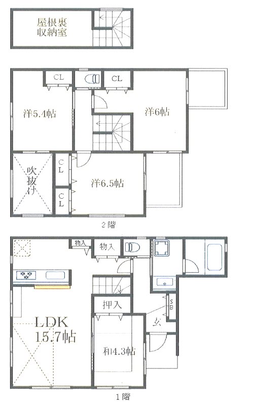 上青木3丁目戸建 間取り図