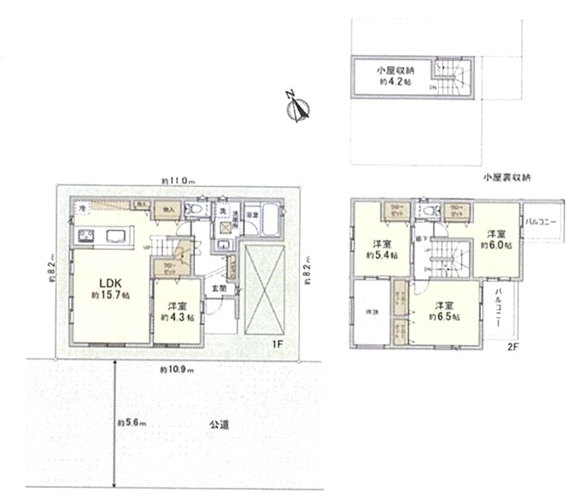 上青木3丁目戸建 間取り図