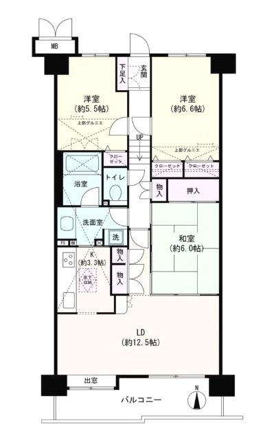 フォルスコート川口上青木 11F号室 間取り図