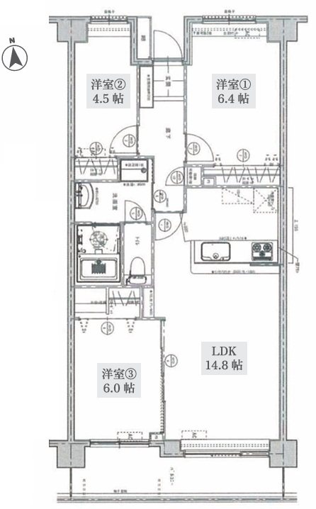 川口根岸パーク・ホームズ弐番館 間取り図