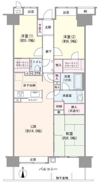 フォルスコートグランマークス 間取り図