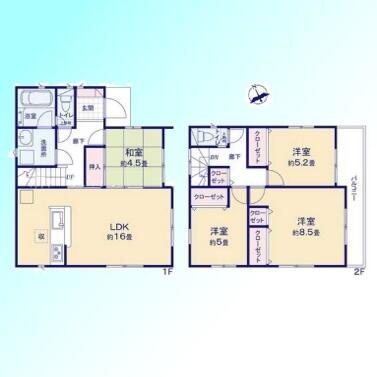 中古戸建 川口市江戸袋 間取り図