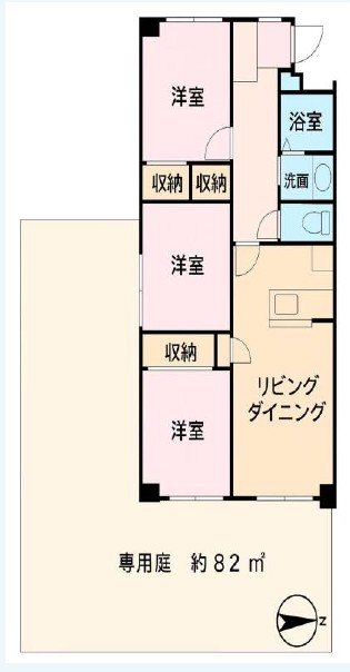 グリーンコーポ川口A号棟 1階 間取り図