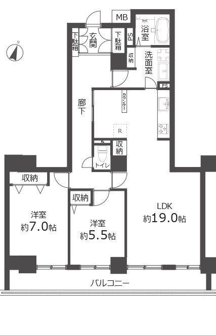 リプレ川口一番街１号棟 間取り図