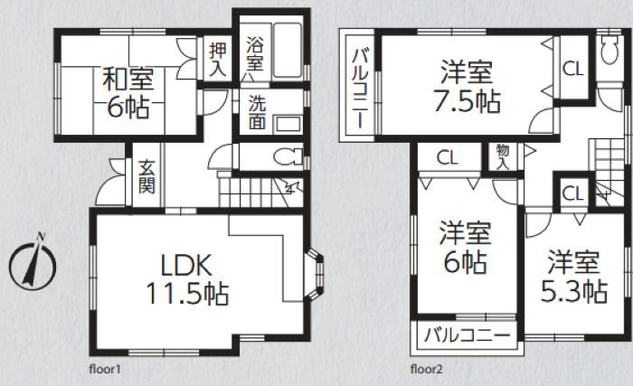 川口市新堀 間取り図
