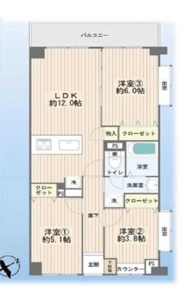 エンゼル鳩ヶ谷南壱番館 間取り図