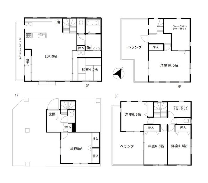 川口市大字芝 中古戸建て 間取り図