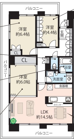 川口青木パーク・ホームズ 間取り図