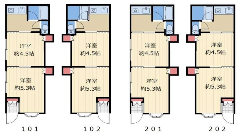 芝中田1丁目 売アパート 間取り図