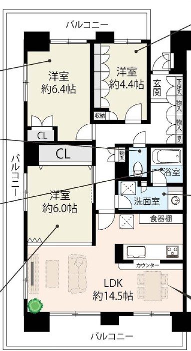 川口青木パーク・ホームズ 間取り図