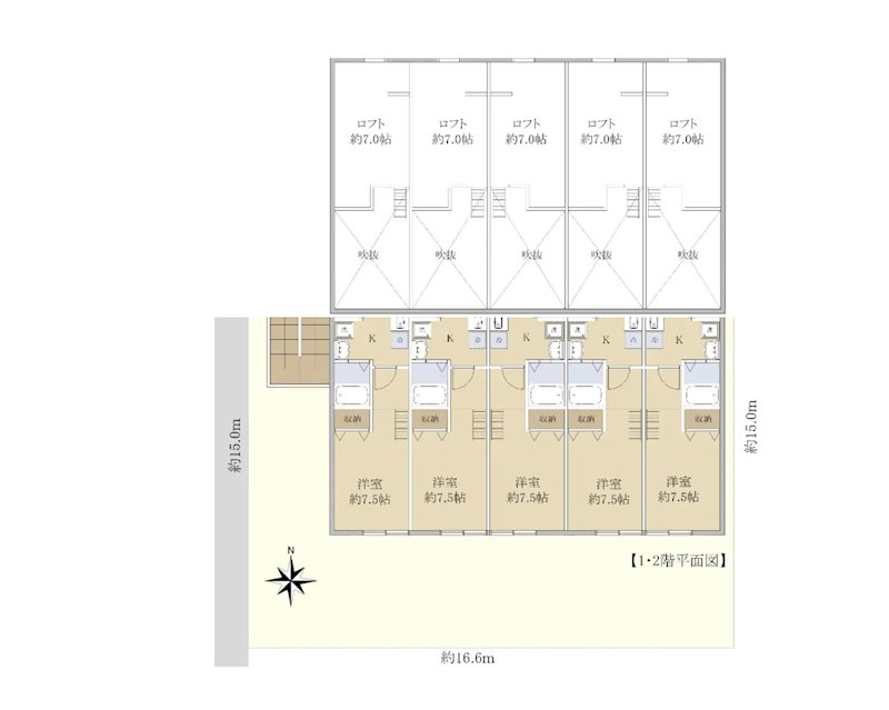 川口市芝４丁目売アパート 間取り図