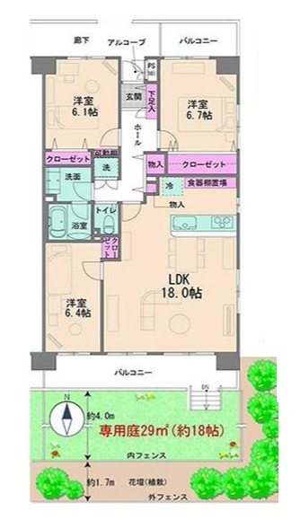 コーポ野村青木町公園 間取り図