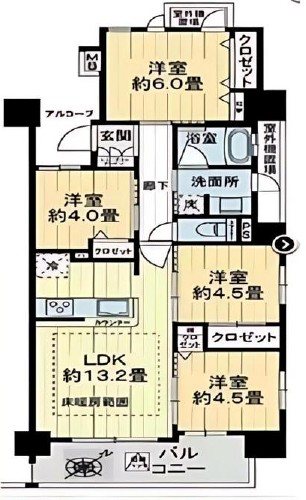 ガーラ・レジデンス川口並木 3F号室 間取り図