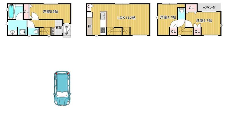 川口市川口５丁目 戸建 間取り図