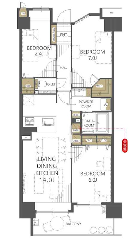 フォルスコートグランマークス 間取り図