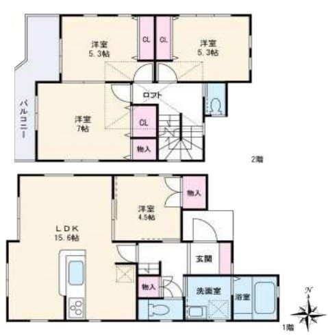 川口市上青木1丁目 中古戸建て 間取り図