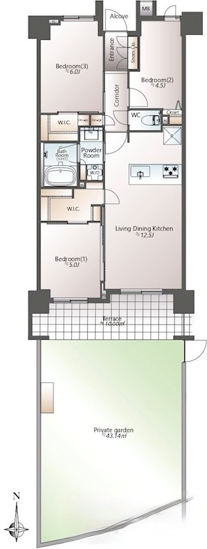 ファインスクエア川口 間取り図