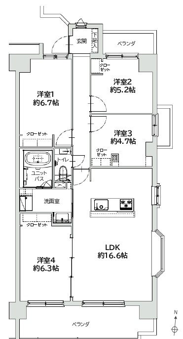 川口幸町パークハウス 間取り図