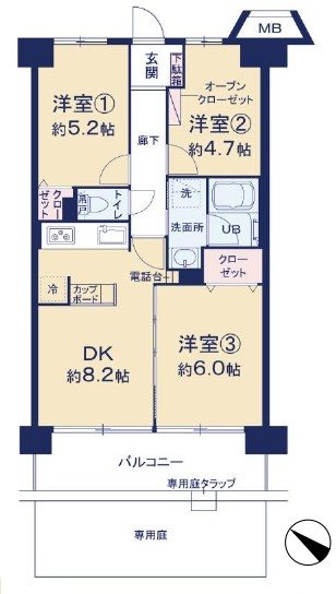 コスモ川口サンスクエア 間取り図