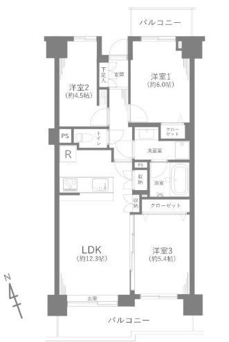 川口五丁目パーク・ホームズ 間取り図