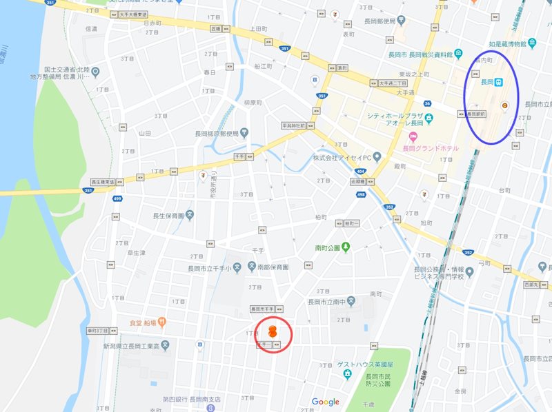 千手1丁目売土地 現地案内図