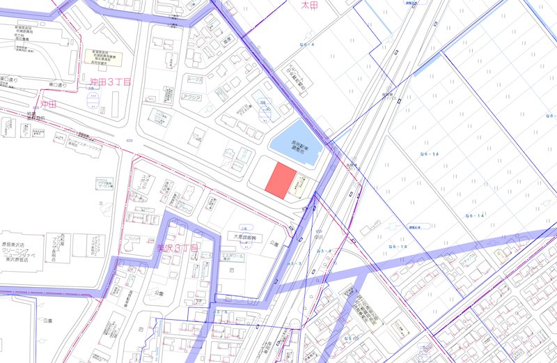 長岡市沖田三丁目　事業用売土地 間取図・土地図