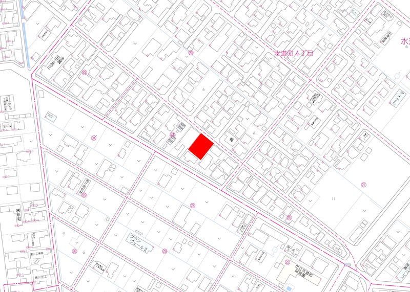 燕市水道町４丁目　売土地 現地案内図