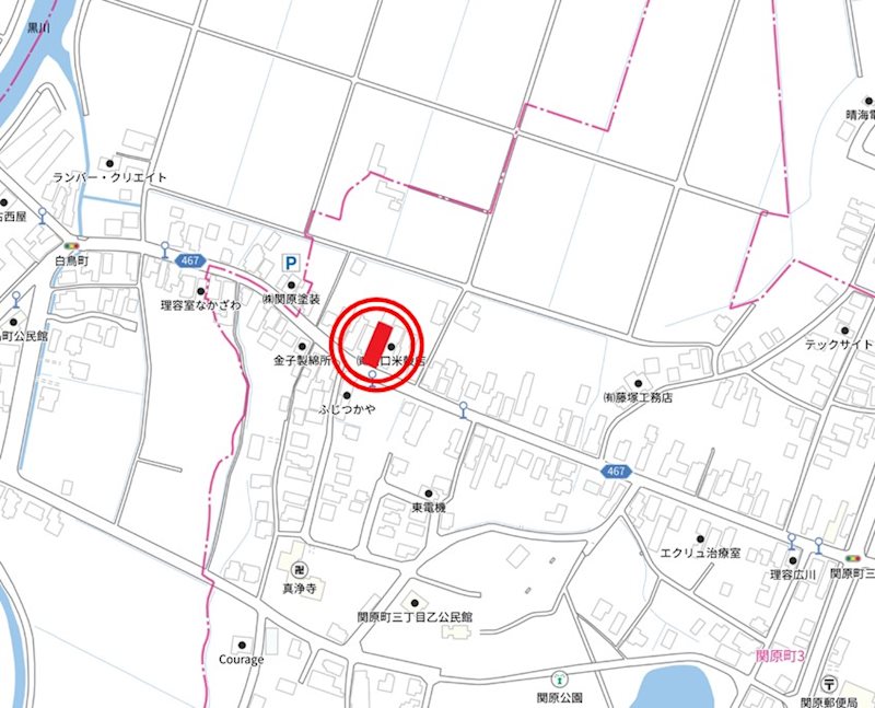 関原町3丁目　売土地 現地案内図