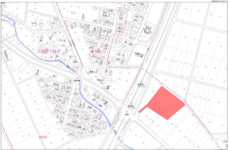 長岡市高畑　事業用売土地 間取図・土地図