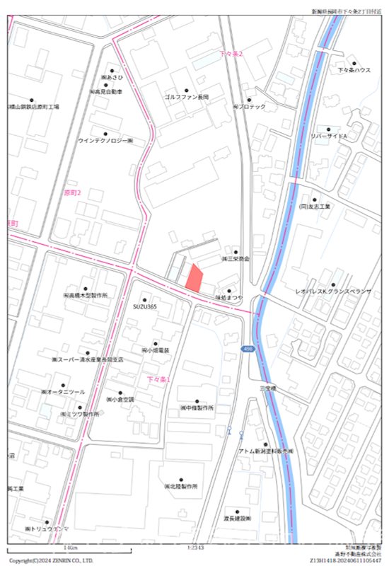 長岡市下々条二丁目 間取図・土地図