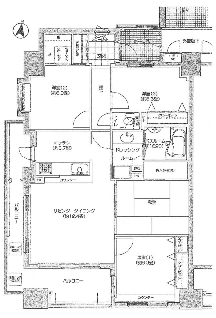 【商談中】サーパス千手弐番館 間取図・土地図