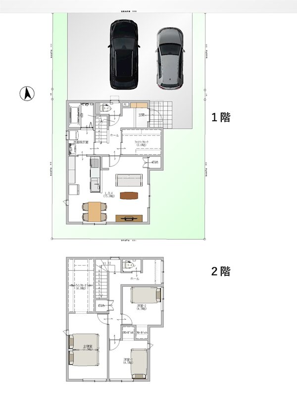 【新築】吉田南分譲住宅 間取図・土地図
