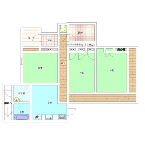 長岡市高瀬町　売家 間取図・土地図