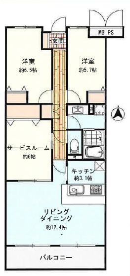 ダイアパレス深谷　206号室 間取図・土地図
