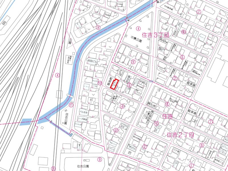 住吉２丁目　売土地 現地案内図
