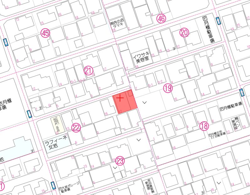 新潟県新潟市中央区女池３丁目 間取図・土地図