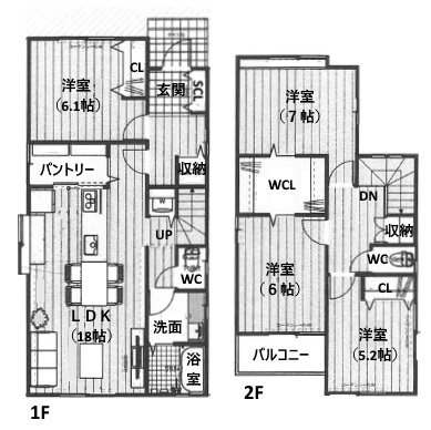 名古屋市中川区供米田2丁目 間取り図