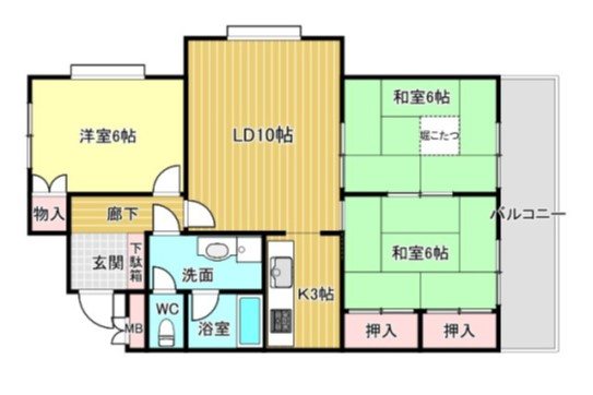 藤和ライブタウン西畑101 間取り図