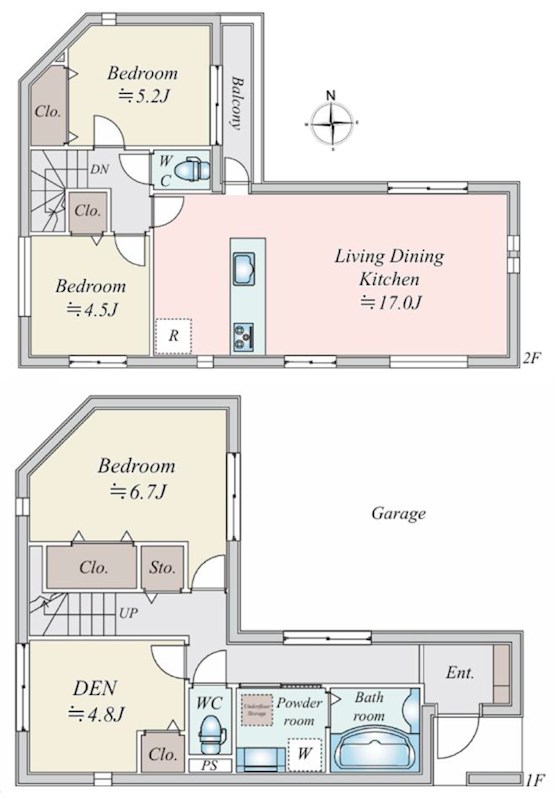 港北区大豆戸町　新築戸建 間取図・土地図