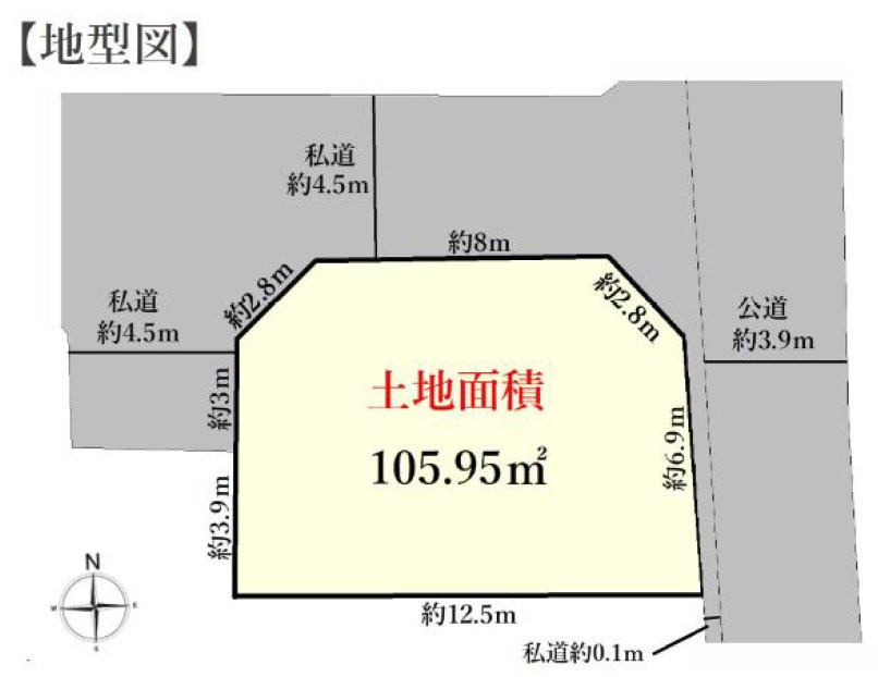港北区大豆戸町　新築戸建 間取図・土地図