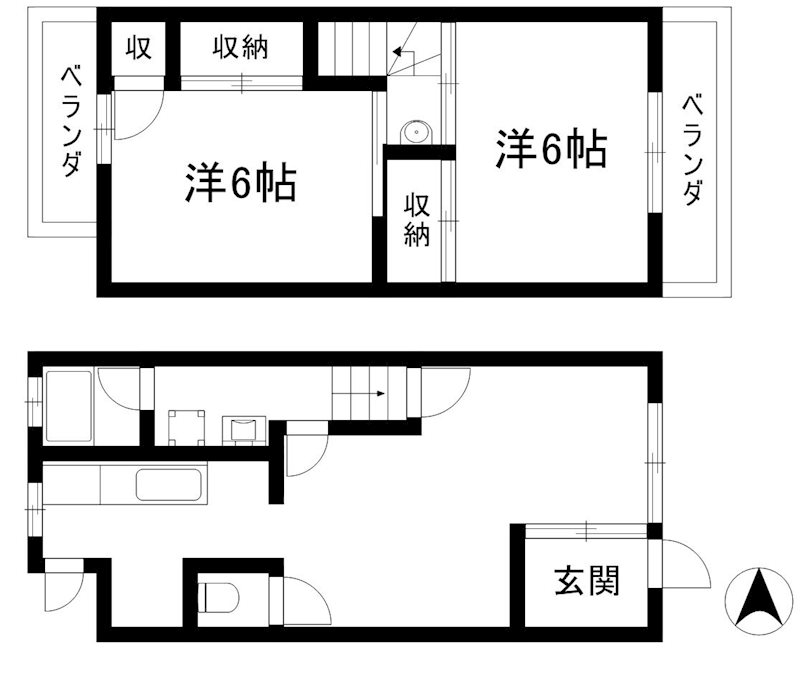 岩倉市南新町五反田　テラスハウス 間取図・土地図