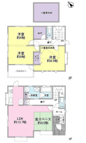 藤枝市平島　中古戸建 間取図・土地図
