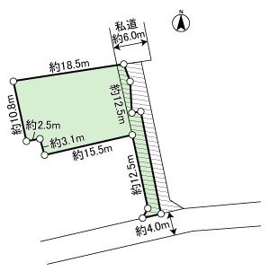 牧之原市大沢 土地 間取図・土地図