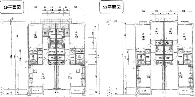 西島　一棟売アパート 間取図・土地図