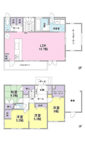 清水区八木間町　中古戸建 間取図・土地図
