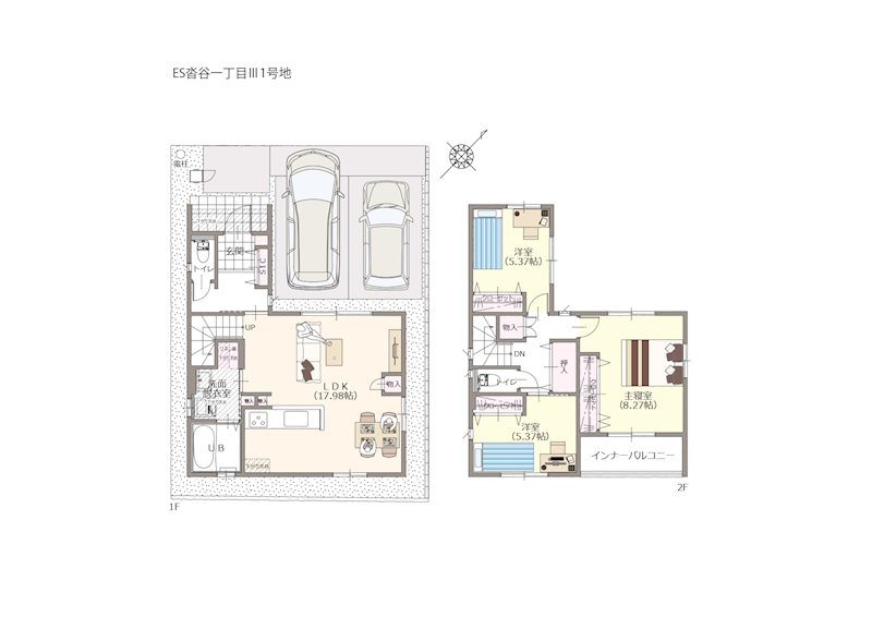 【静鉄不動産】エバースクエア沓谷一丁目Ⅲ 1号地（分譲住宅） 間取図・土地図
