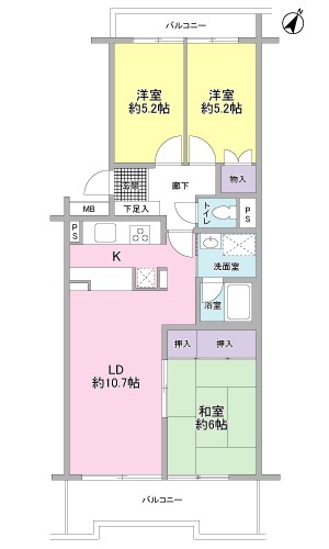 ハイコーポ中田 間取図・土地図